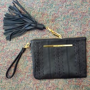 NWOT Steve Madden Black Tassel Wristlet Clutch NEW